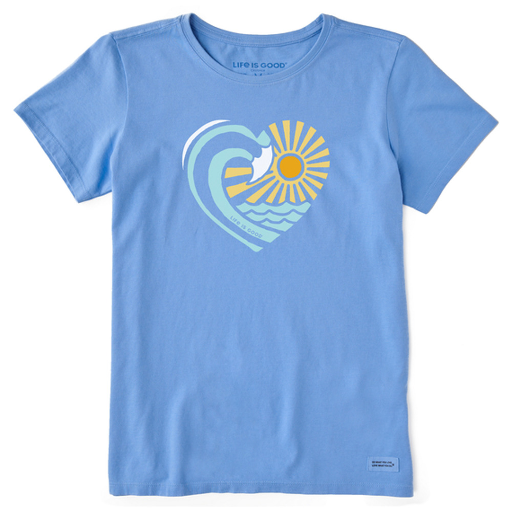Life Is Good Women's Waveheart Crusher T-Shirt Blue Size Small100% Cotton - Picture 4 of 4
